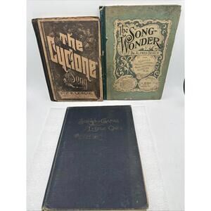 Lot 3 Antique Song Books:  Cyclone, Song Wonder, Songs & Games For Little Ones